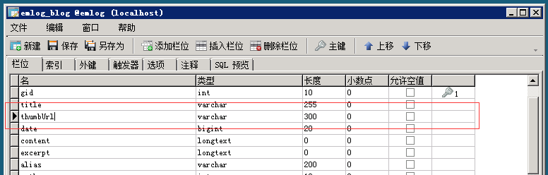 Emlog后台发布文章，添加缩略图地址，文章列表显示缩略图